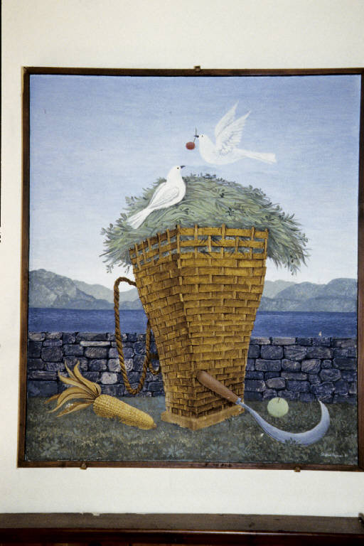Gerlo con erba (dipinto murale) di Regonesi, Stefano (seconda metà sec. XX)