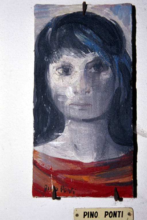 Testa di ragazza (dipinto murale) di Ponti, Pino (seconda metà sec. XX)
