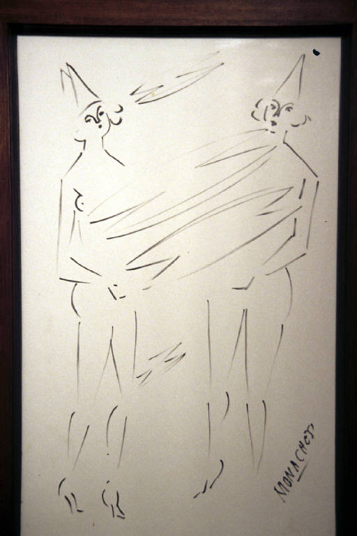 Due figure femminili (disegno) di Monachesi, Sante (seconda metà sec. XX)