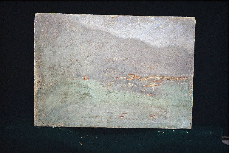 Paesaggio, Paesaggio (dipinto murale) di Lo Testo, Luigi (terzo quarto sec. XX)