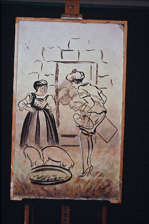 Figure femminili (dipinto murale) di Gallelli, Stefania (ultimo quarto sec. XX)
