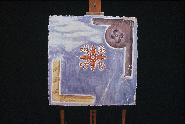 Cielo con prove, Motivi decorativi (dipinto murale) di Gnaedinger Eva (ultimo quarto sec. XX)