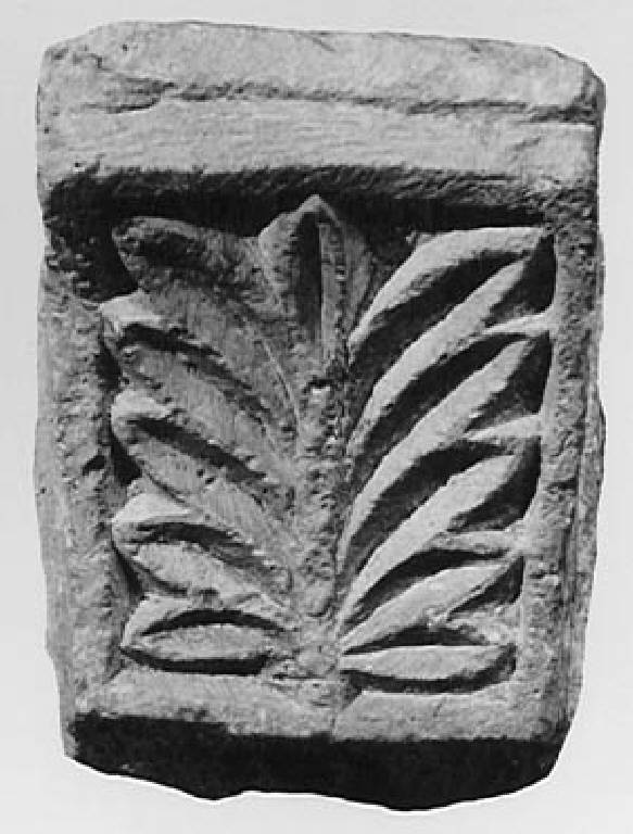 Motivi decorativi vegetali stilizzati (mensola con gola sagomata) - ambito lombardo/pavese (sec. XII)