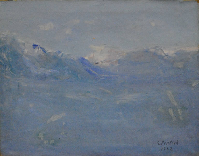 Lago, paesaggio lacustre (dipinto) di Pentich, Graziana (seconda metà sec. XX)