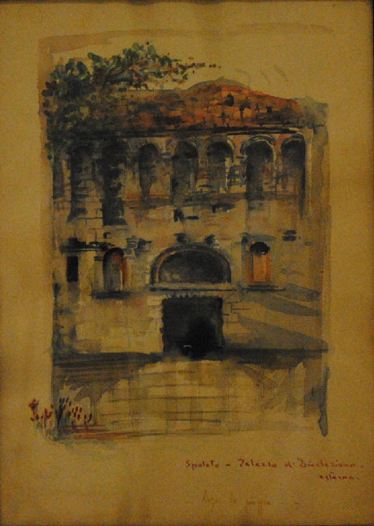 Palazzo di Diocleziano - esterno. Dopo la pioggia (dipinto) di Pentich, Graziana (prima metà sec. XX)