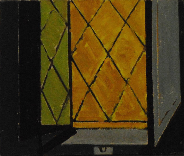 La finestra dorata (omaggio a Ver Meer) (dipinto) di Pentich, Graziana (terzo quarto sec. XX)