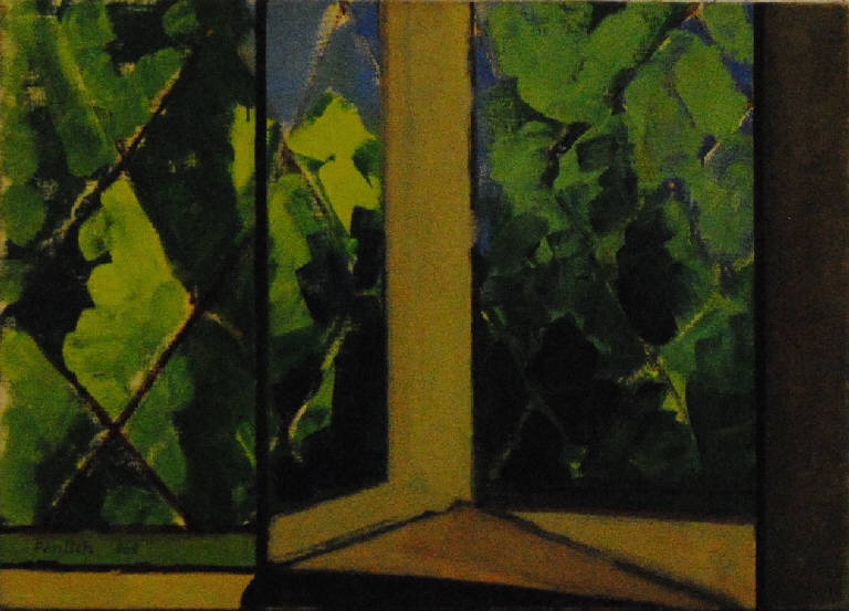 Giardino e piani interni (dipinto) di Pentich, Graziana (terzo quarto sec. XX)