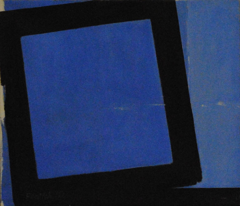 Squadratura su azzurro (dipinto) di Pentich, Graziana (terzo quarto sec. XX)