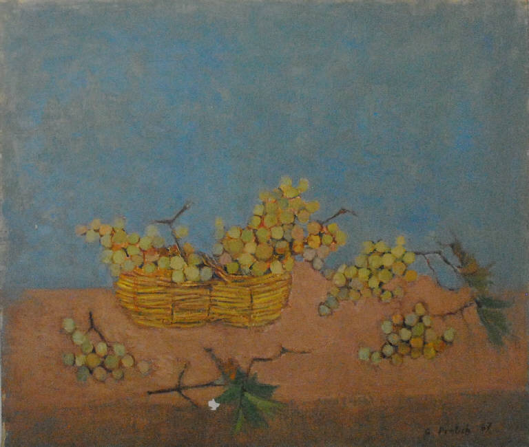Paniere d'uva (dipinto) di Pentich, Graziana (terzo quarto sec. XX)