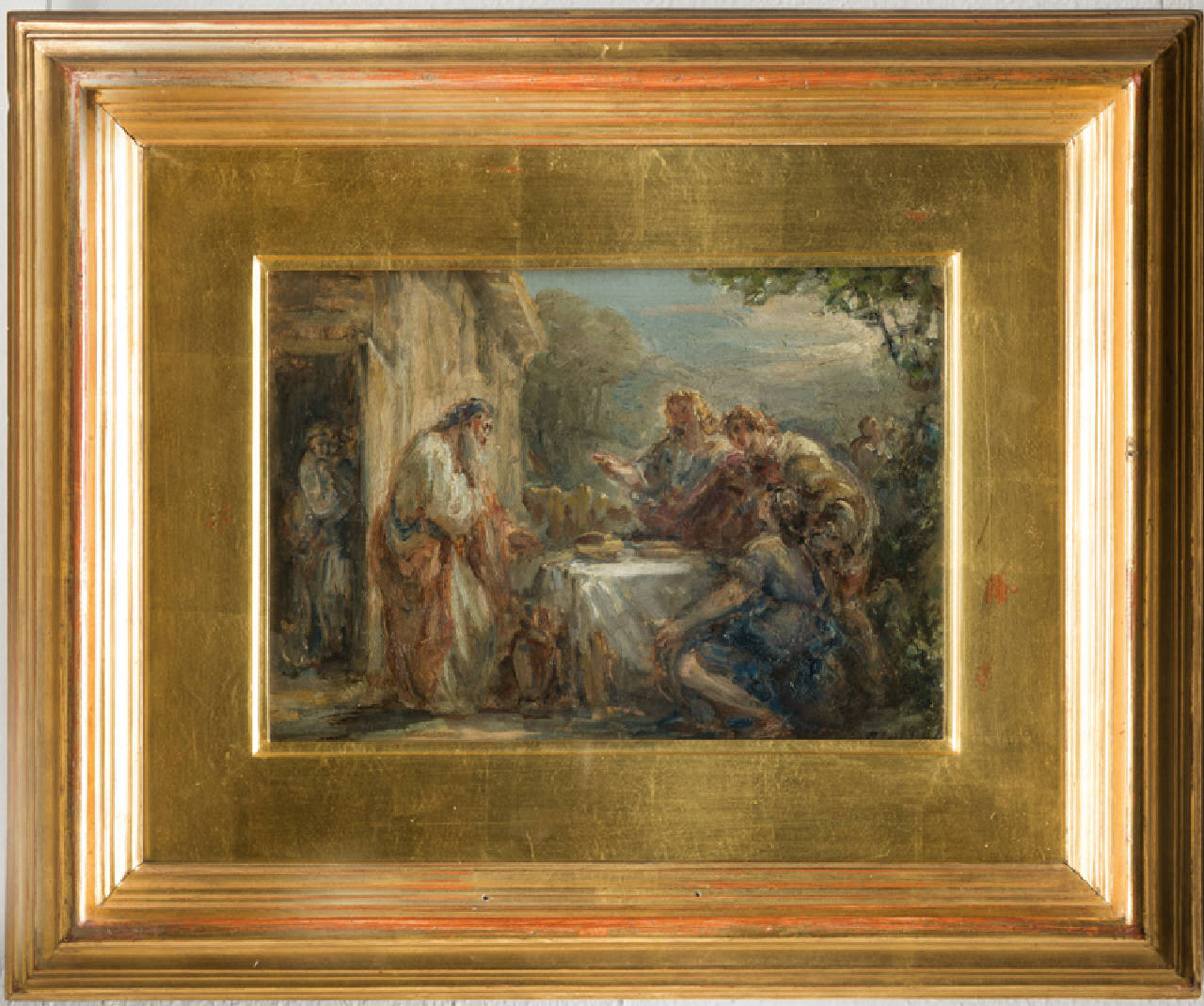 Il Signore e due angeli nella casa di Abramo, angeli nella casa di abramo (dipinto) di Carnovali Giovanni detto il Piccio (metà sec. XIX)
