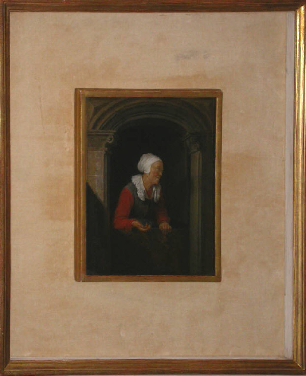Figura alla finestra, figura femminile alla finestra (dipinto) di Dou Gerard (sec. XVII)