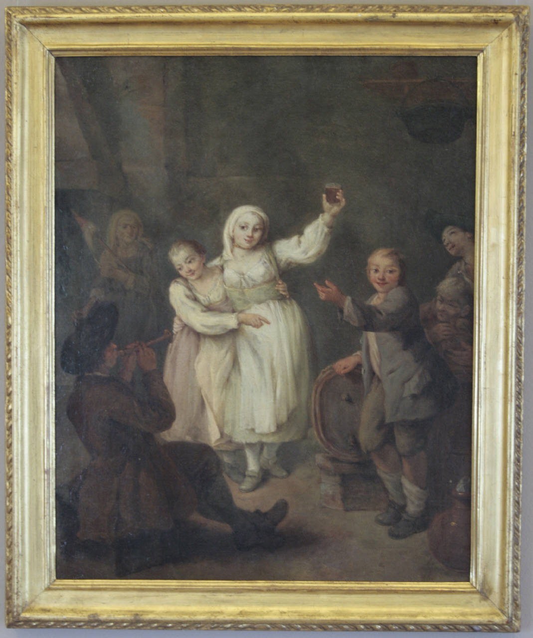 Il vino nuovo, danza di contadini (dipinto) di Longhi Pietro (sec. XVIII)