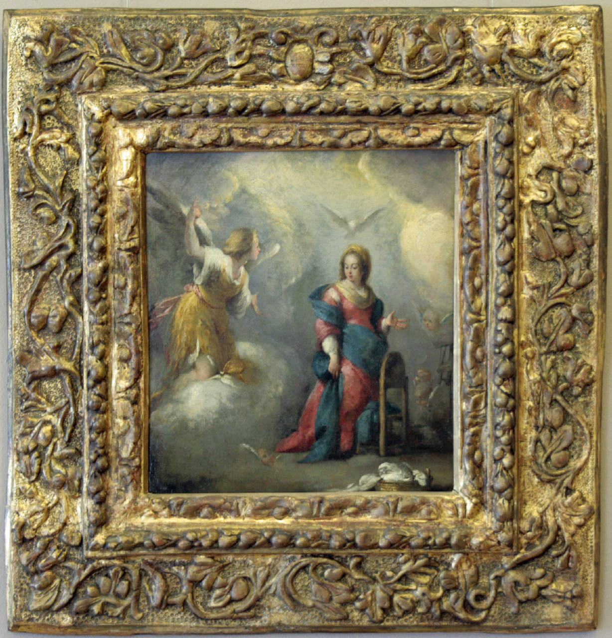 L'Annunciazione, Annunciazione (dipinto) di Strozzi Bernardo (sec. XVII)