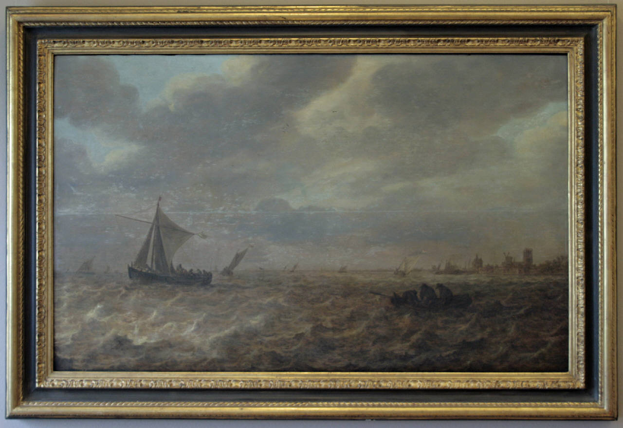 Marina, marina con barca (dipinto) di van Goyen Jan (sec. XVII)