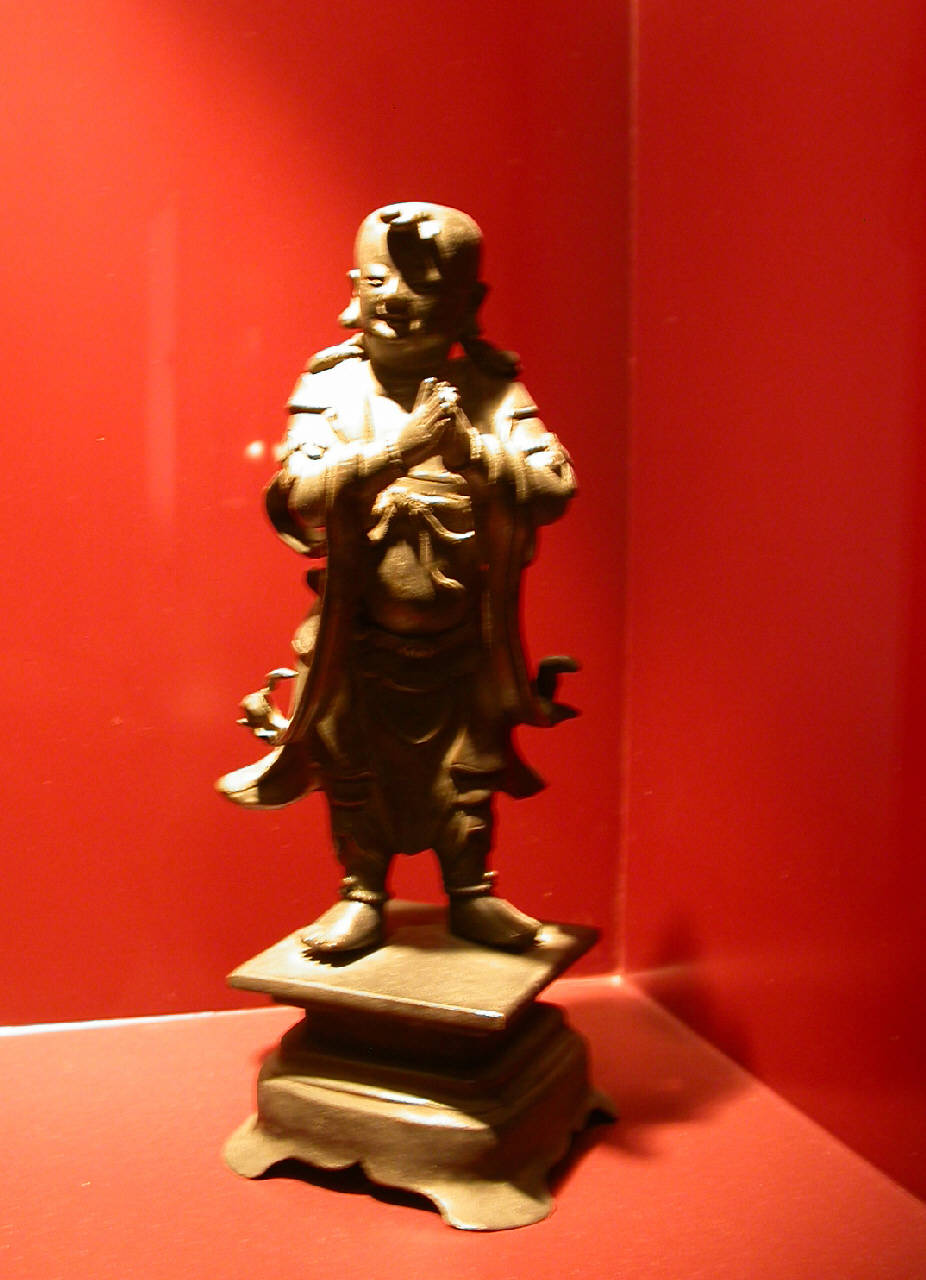 Shancai Tongzi (Sudhana), Statuetta raffigurante Shancai Tongzi (Sudhana) (statua devozionale) - manifattura cinese secc. XVII/ XVIII (secc. XVIII/ XIX)