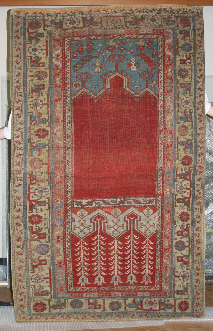 Tappeto da preghiera, motivi ornamentali (tappeto) - arte anatolica - Ladik (sec. XIX)