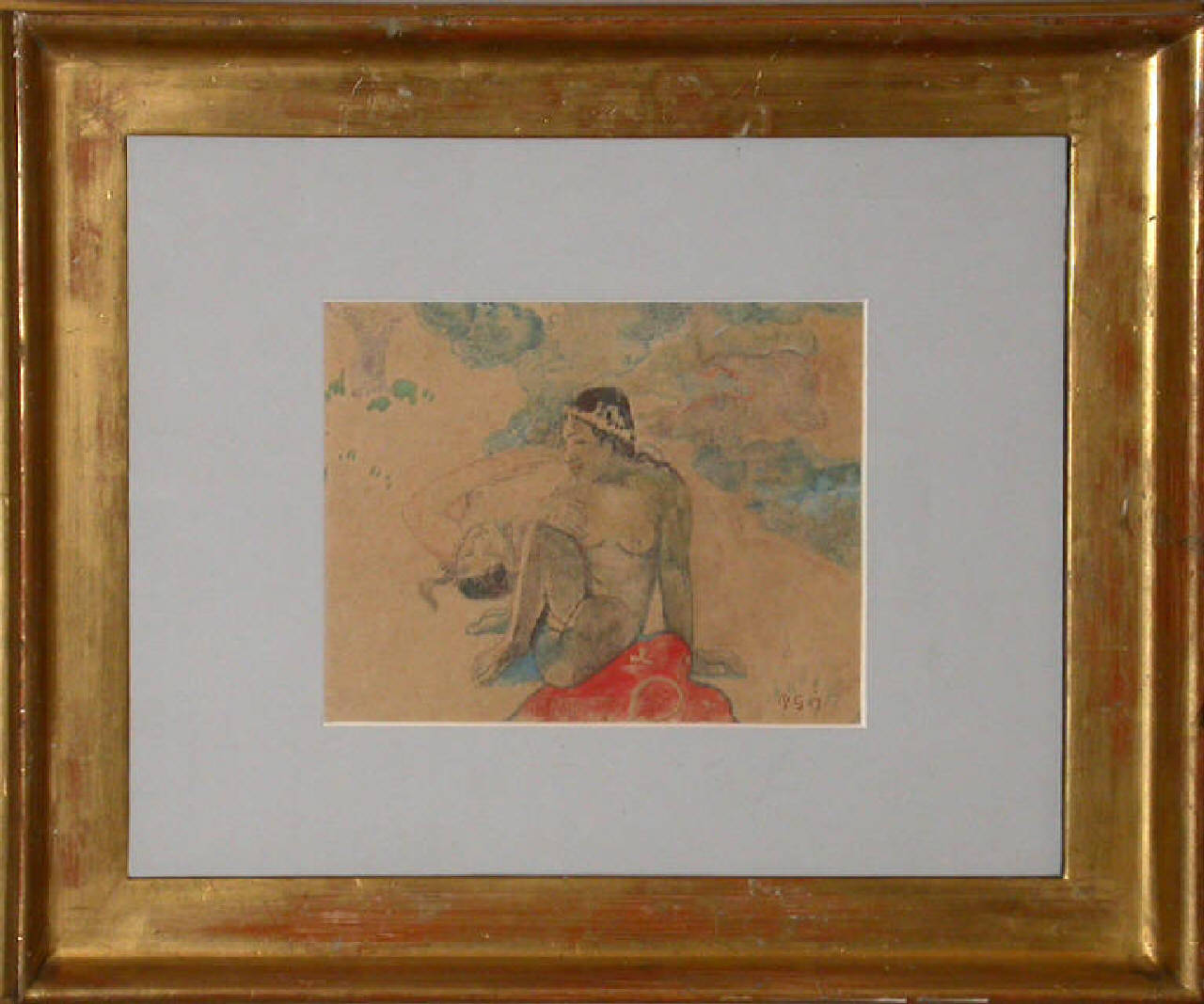 Donne di Tahiti, figura femminile (monotipo) di Gauguin Paul (sec. XIX)