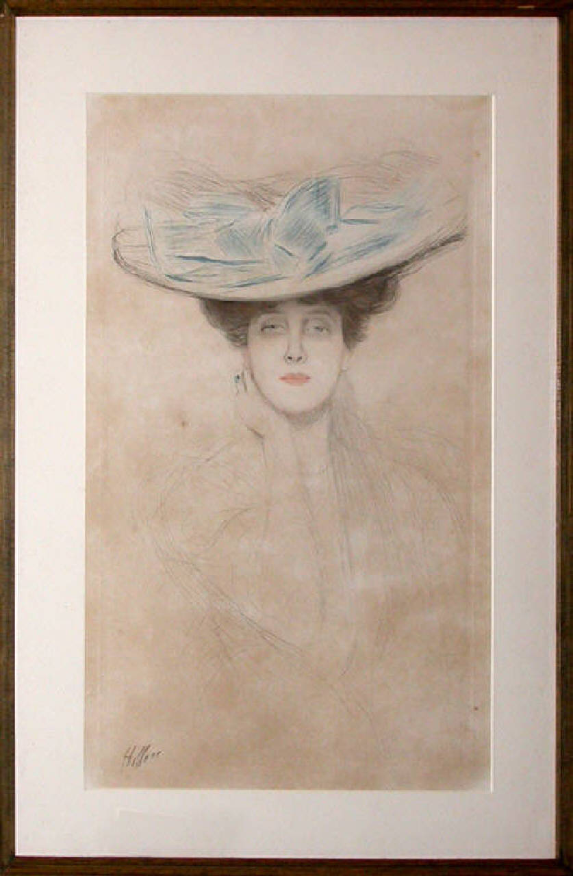 Le noed bleu, ritratto femminile (stampa) di Helleu Paul-César (secc. XIX/ XX)