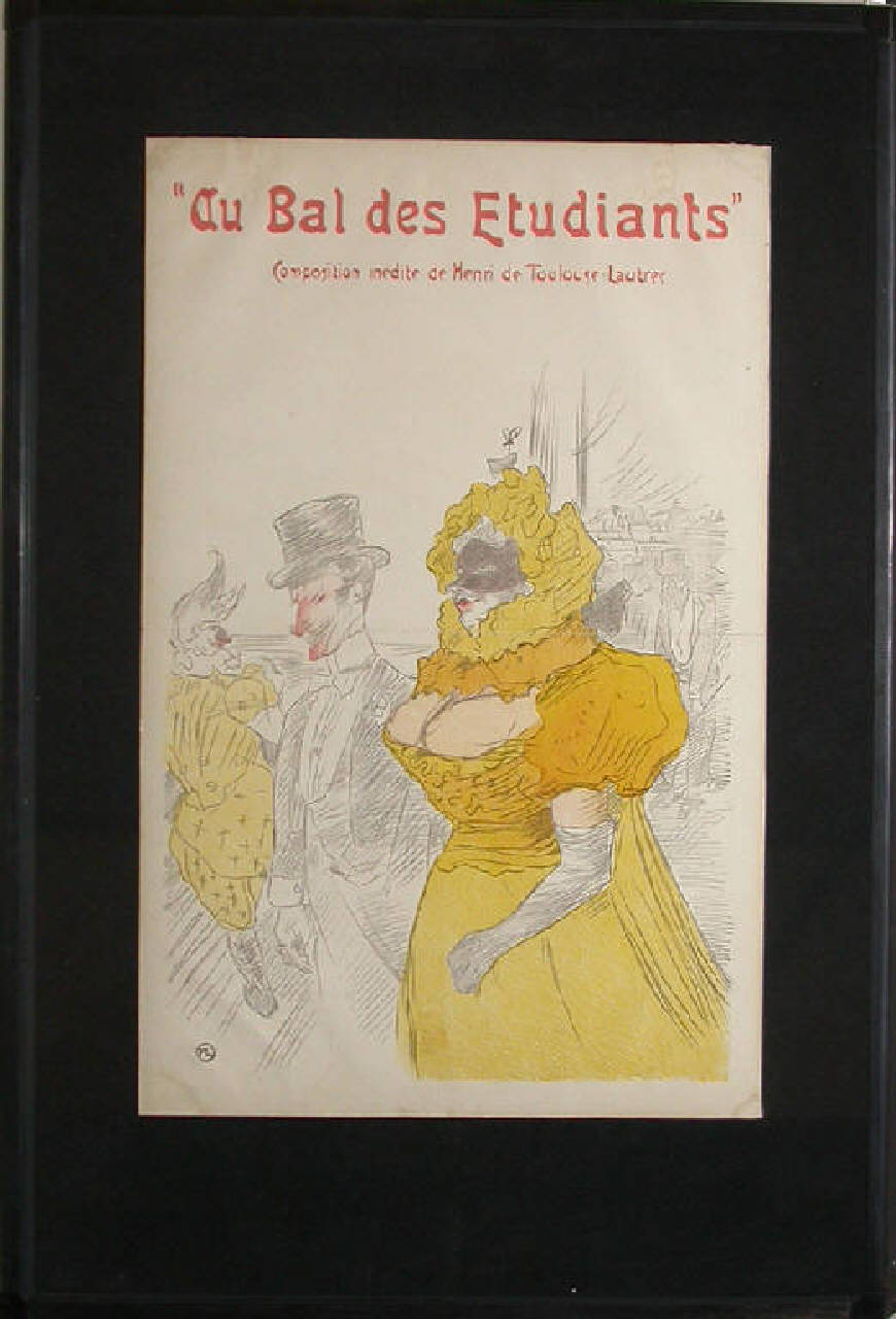 Au bal des étudiants, au bal des etudiants (manifesto) di De Toulouse-Lautrec-Monfa Henri Marie Raymond (sec. XIX)