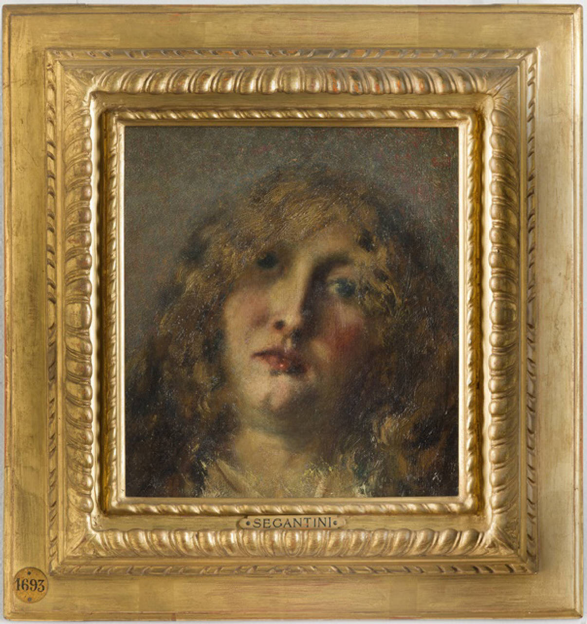Giovane donna bionda (Ritratto della moglie Bice ), testa di donna giovane con i capelli biondi (dipinto) di Segantini Giovanni (attr.) (sec. XIX)
