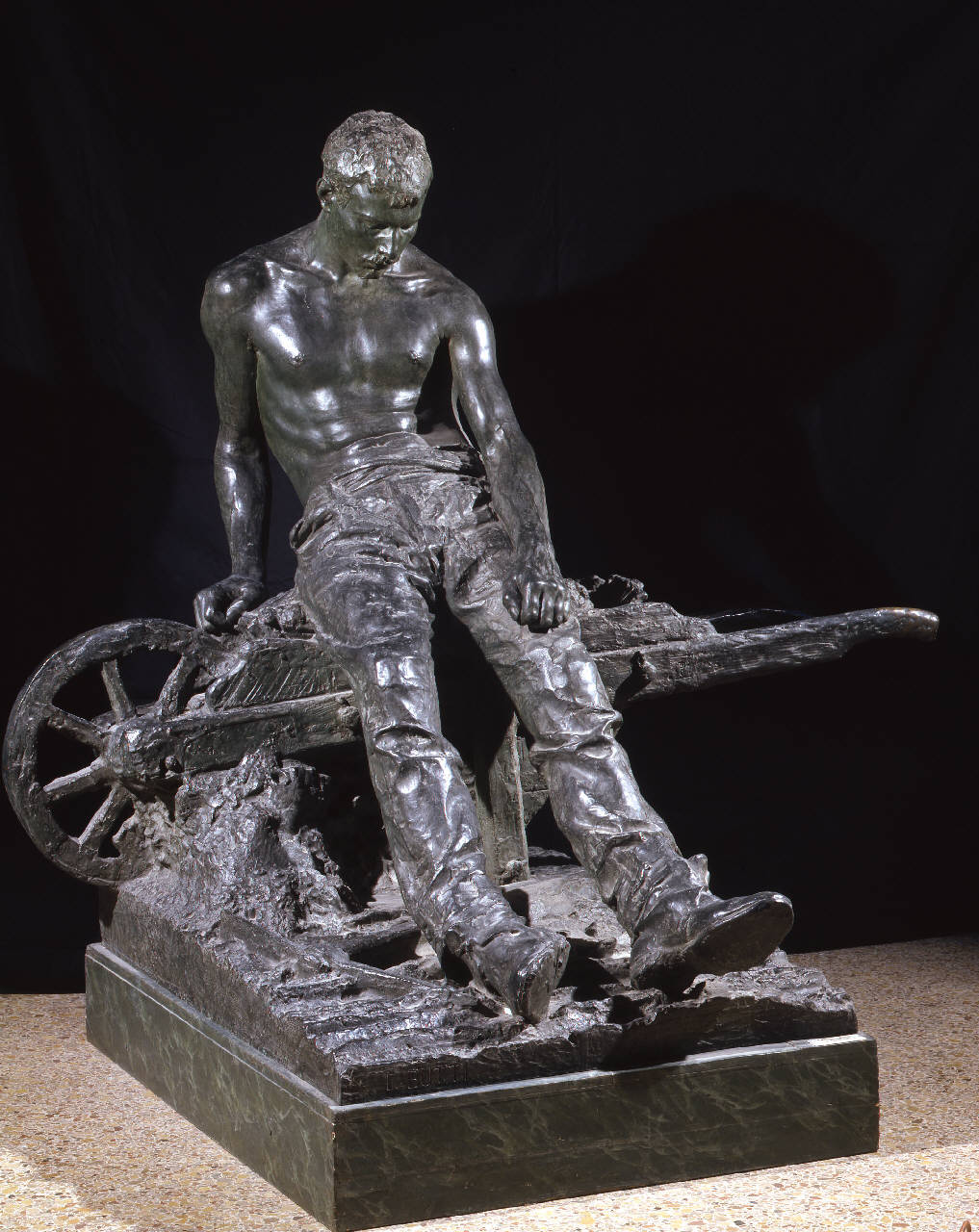 Il minatore, uomo, minatore (statua) di Butti Enrico (ultimo quarto sec. XIX)