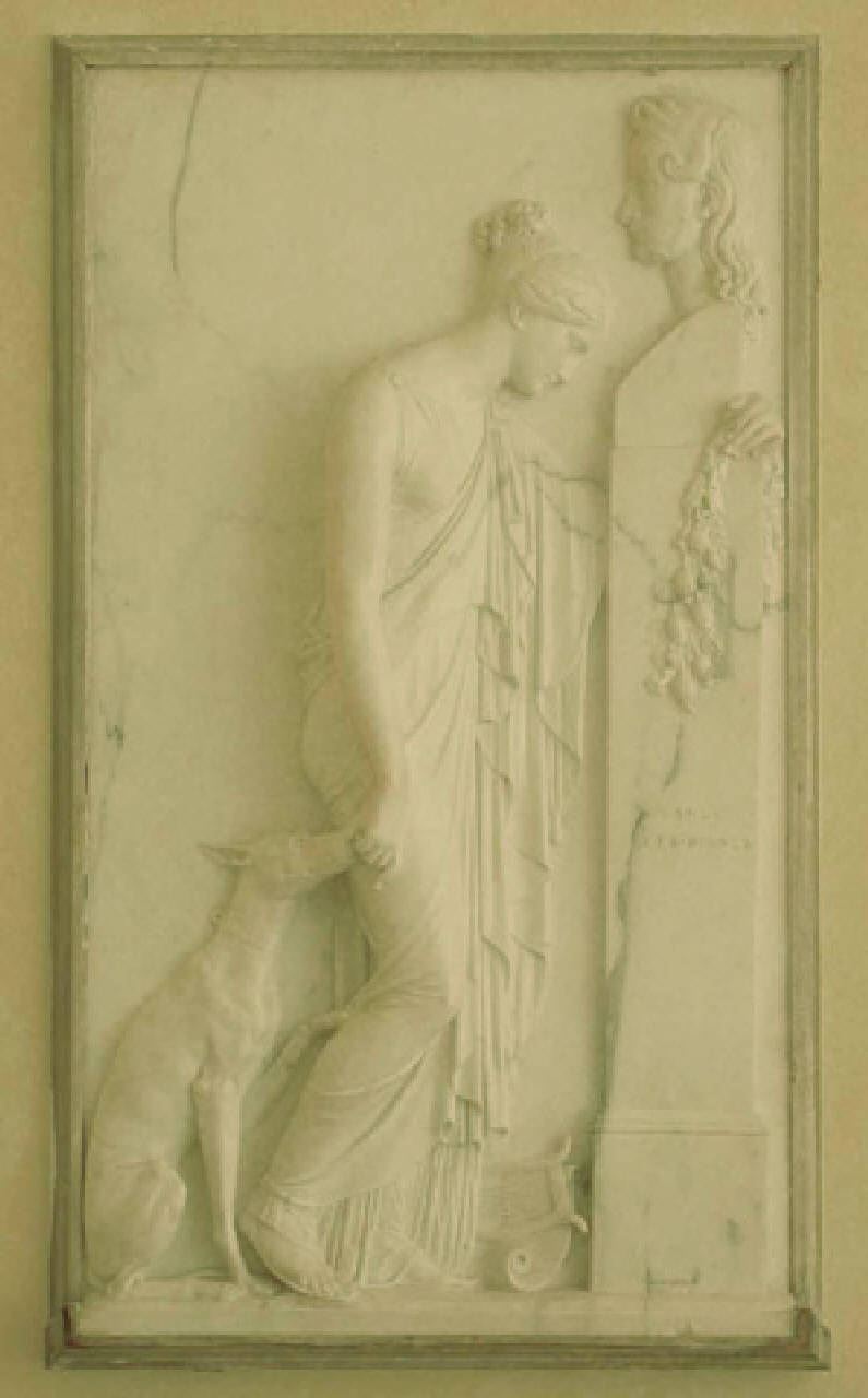 Stele funeraria di Carlo della Bianca, allegoria dell'amicizia (stele funeraria) di Marchesi Pompeo (secondo quarto sec. XIX)