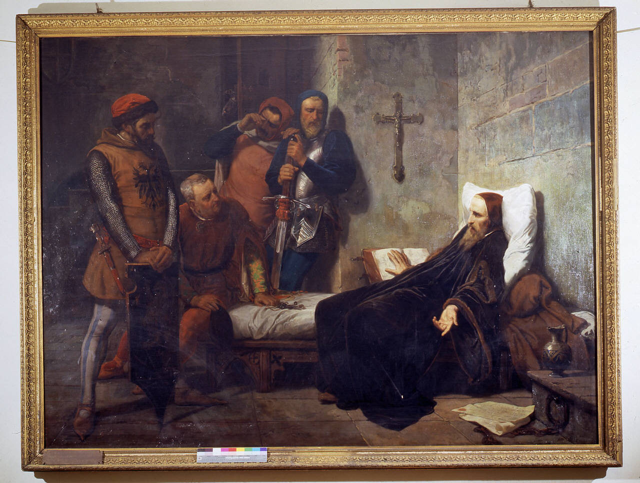 Giovanni Huss in carcere, interno con figura (dipinto) di Gamba Enrico (metà sec. XIX)
