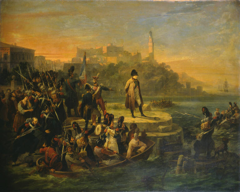 Napoleone in partenza dall'isola d'Elba (dipinto) di Servi Giovanni (secondo quarto sec. XIX)