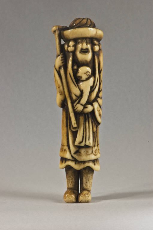 Olandese con bambino, Uomo e bambino (scultura) - ambito giapponese (sec. XVIII)