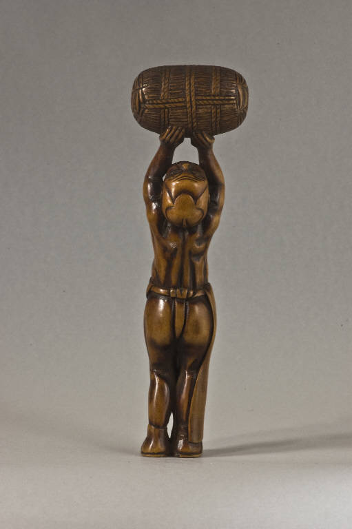 Scaricatore di riso, Uomo (scultura) di Miwa Zaiei (bottega) (fine/inizio secc. XVIII/ XIX)