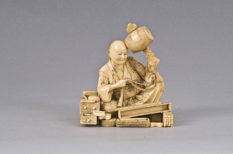 Fabbricante di scatole, UOMO, OGGETTI (scultura) di Yoshinobu (fine/inizio secc. XIX/ XX)