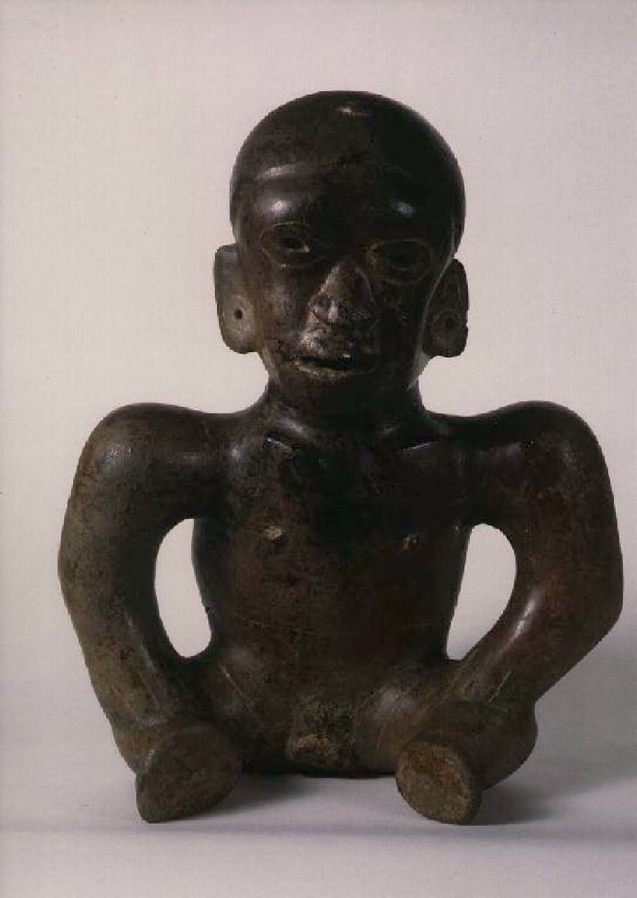 Figura antropomorfa seduta (statuetta) - Manifattura Colima, Messico occidentale (secc. IV a.C./ VII)