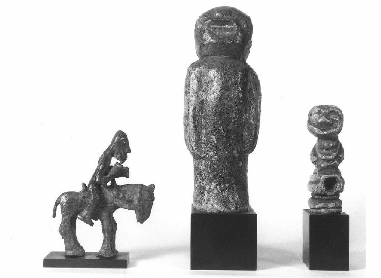 Gruppo equestre (statuetta) - Manifattura nigeriana (secc. XIX/ XX)