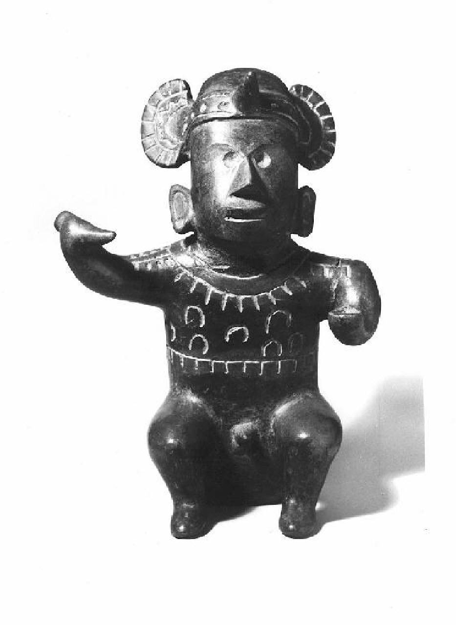 Figura maschile (sciamano?) (statuetta recipiente) - Manifattura Colima, Messico occidentale (secc. IV a.C./ VII)