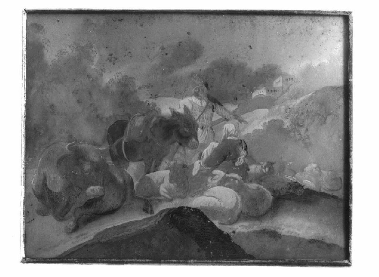 Coppia di contadini al pascolo (dipinto) - Ambito veneziano (seconda metà sec. XVIII)