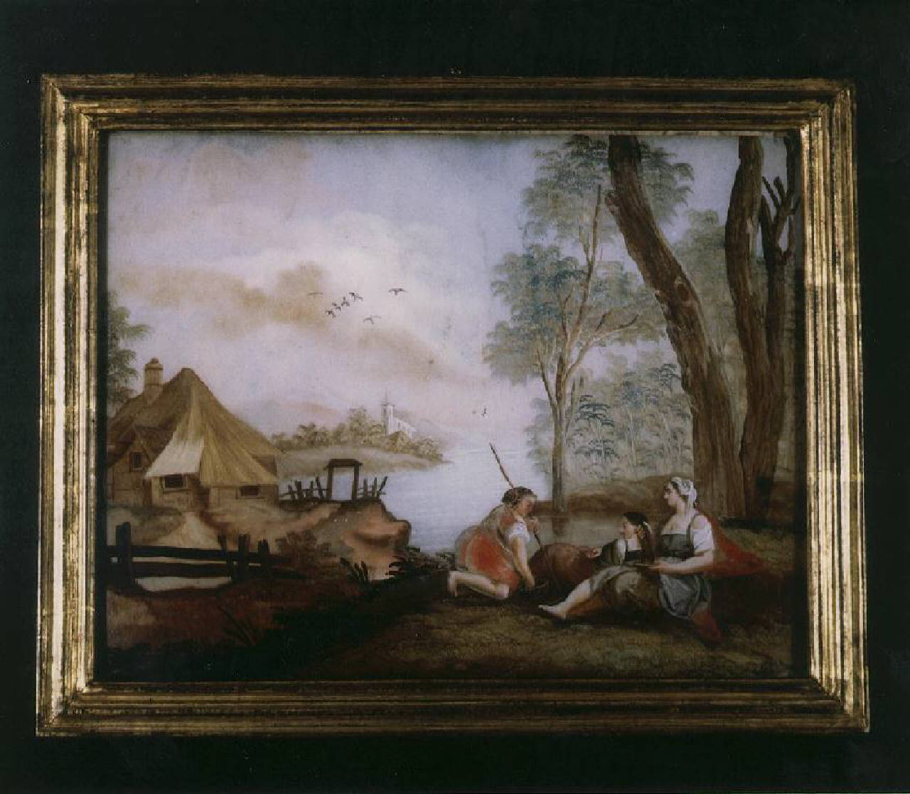 Tre donne sulla riva di un fiume (dipinto) - Ambito veneziano (seconda metà sec. XVIII)