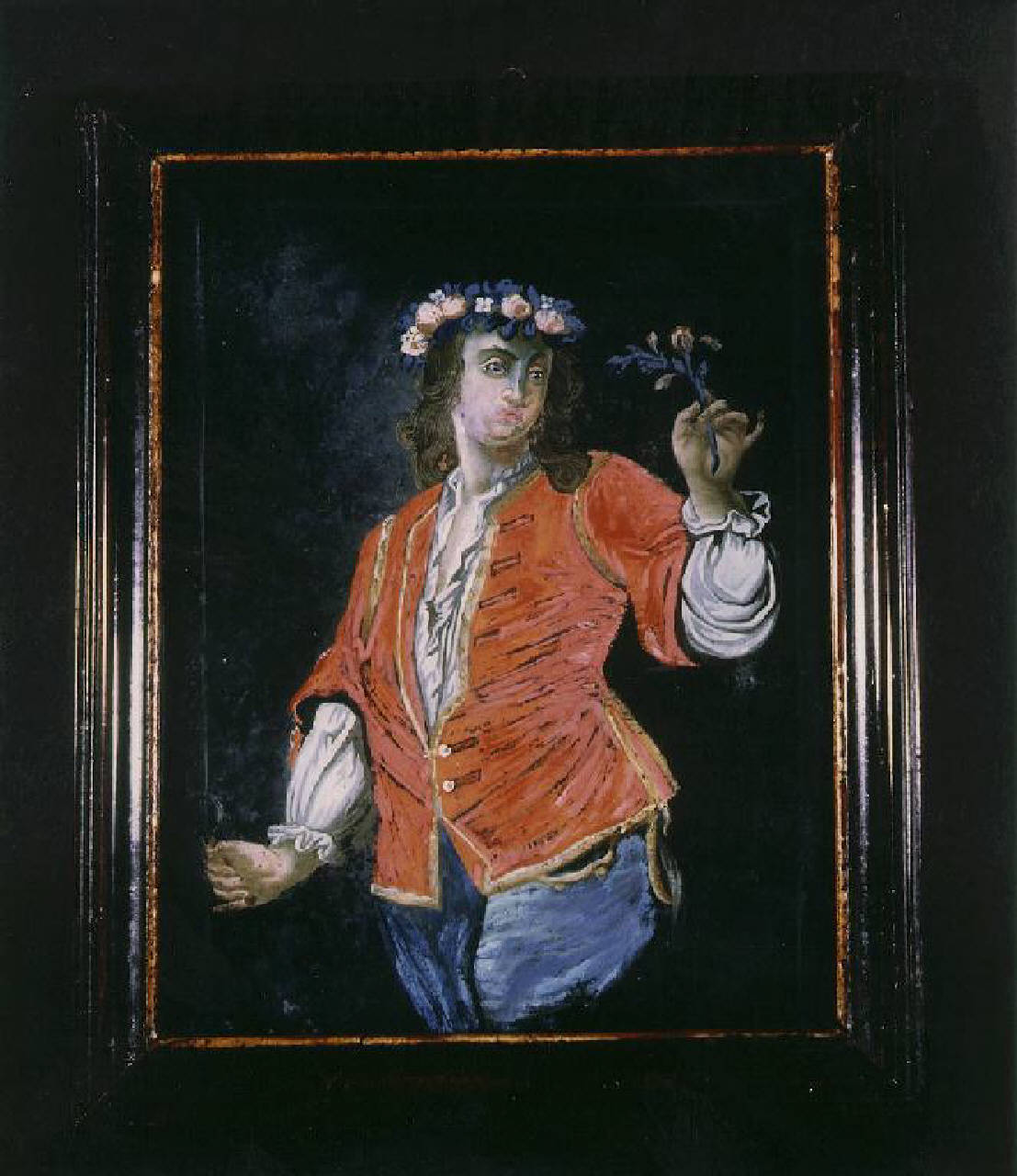 Uomo con fiore (dipinto) - Ambito dell'Italia Settentrionale (metà sec. XVIII)