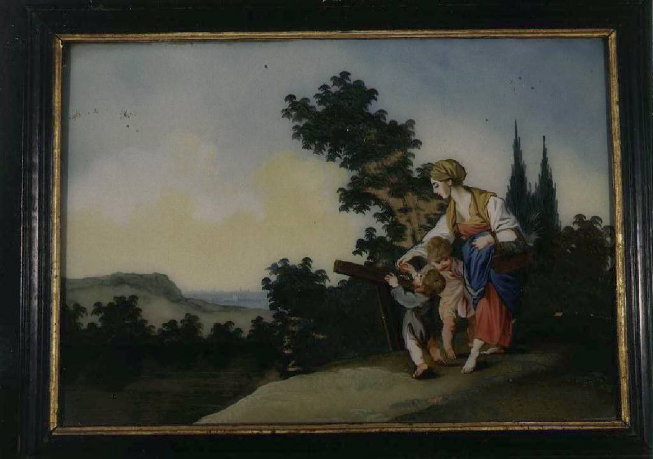 Contadina con due bambini (dipinto) (sec. XVIII)