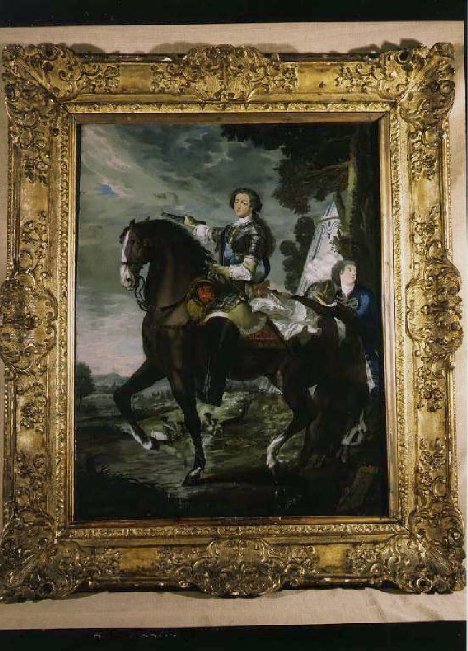 ritratto equestre di Luigi XV (dipinto) di Van Esch Petro Antonio (sec. XVIII)