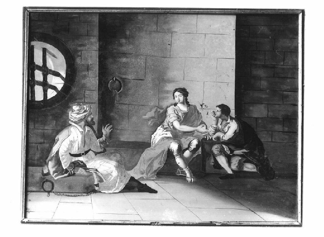 Giuseppe in carcere interpreta il sogno del coppiere (dipinto) - Ambito veneziano (metà sec. XVIII)