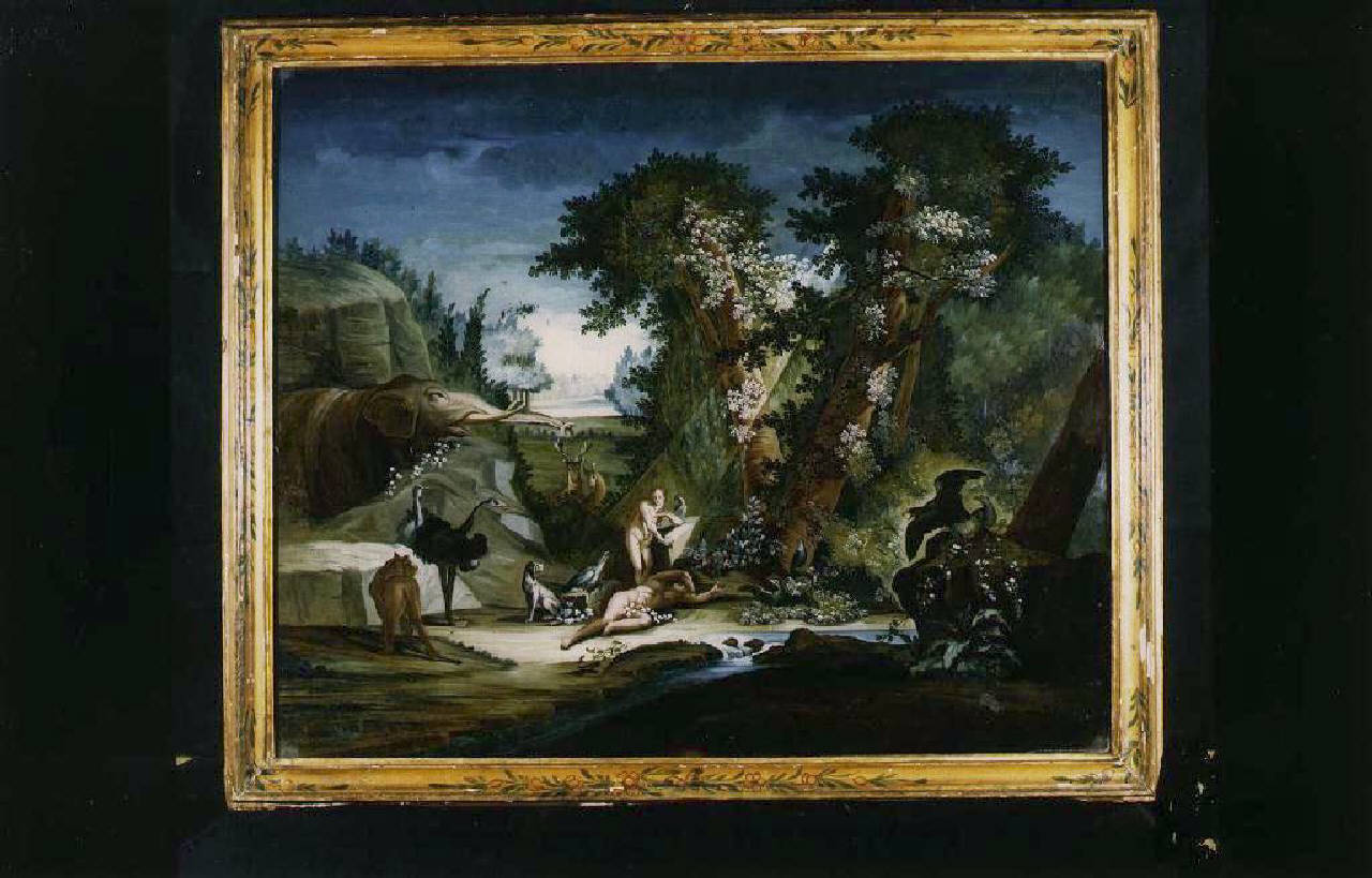 Adamo ed Eva nel paradiso terrestre (Creazione di Eva?) (dipinto) - Ambito veneziano (metà sec. XVIII)