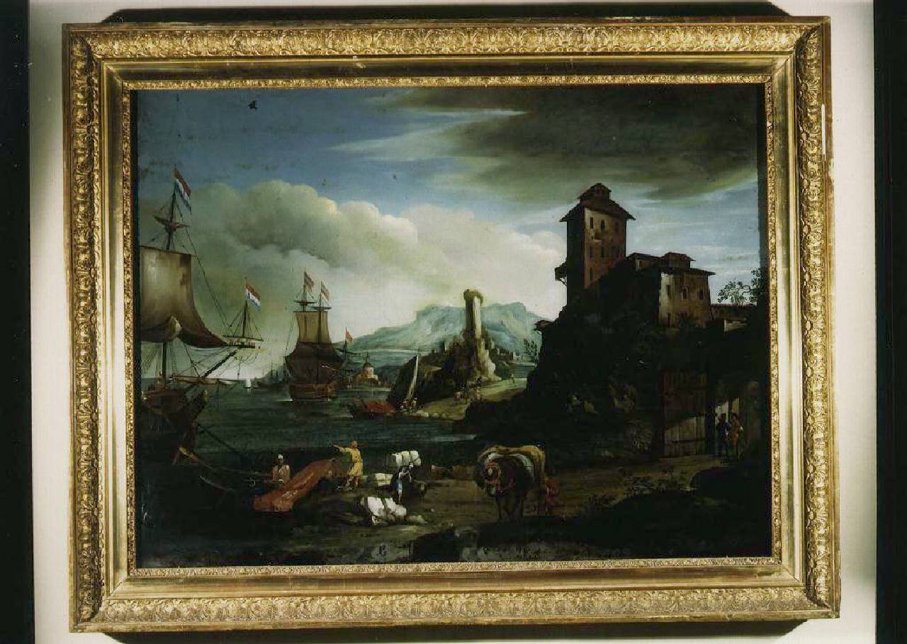 veduta di porto (dipinto) - Ambito italiano (seconda metà sec. XVIII)