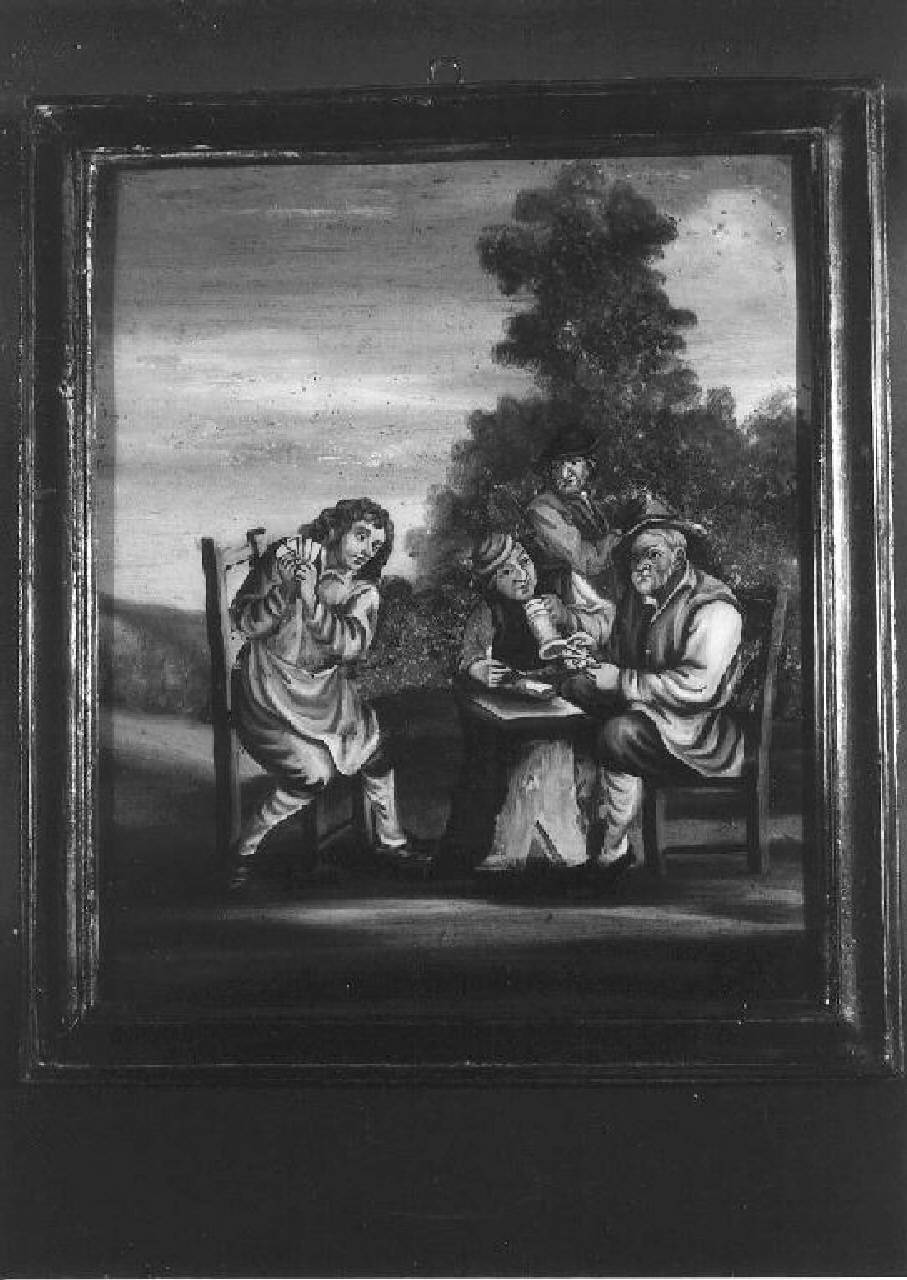 Giocatori di carte (dipinto) - Ambito veneziano (sec. XVIII)