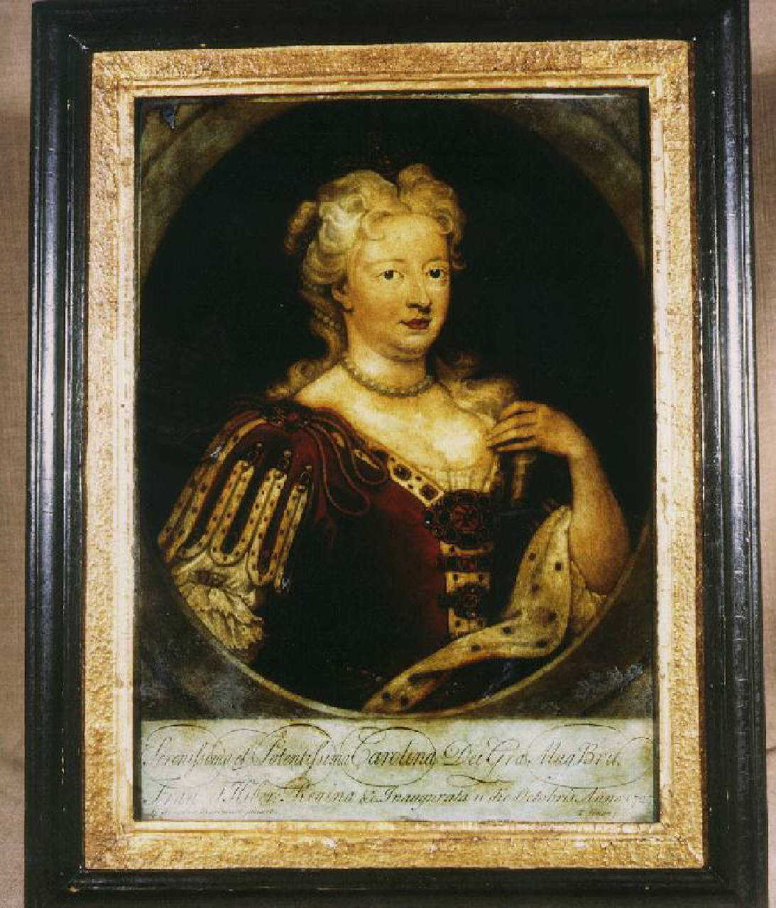 ritratto della regina Carolina (stampa su vetro) di Simon - Ambito inglese (sec. XVIII)
