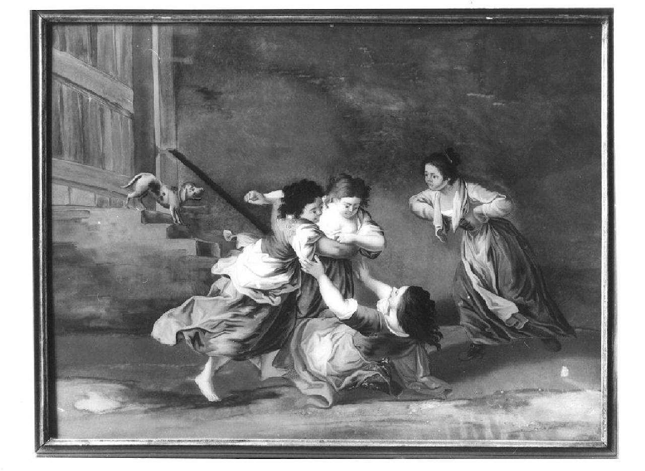 Scena di litigio tra donne (dipinto) - Ambito tedesco (sec. XVIII)