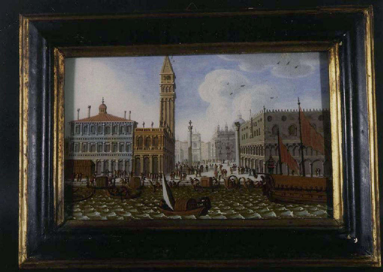 veduta di San Marco dal bacino (dipinto) - Ambito veneziano (sec. XVIII)