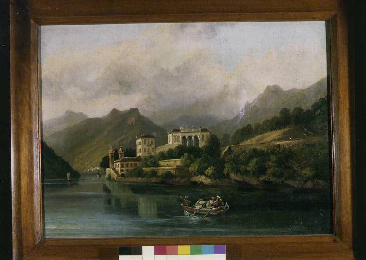 veduta della Villa del Balbianello (dipinto) - Ambito dell'Italia Settentrionale (seconda metà sec. XIX)