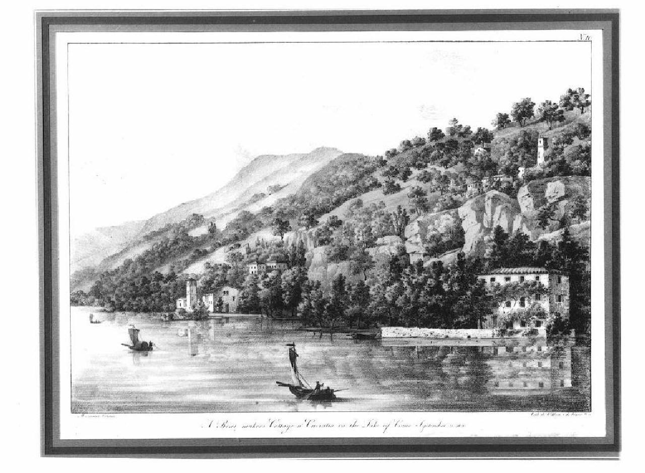 veduta del lago di Como (stampa) di Colston Marianne (sec. XIX)