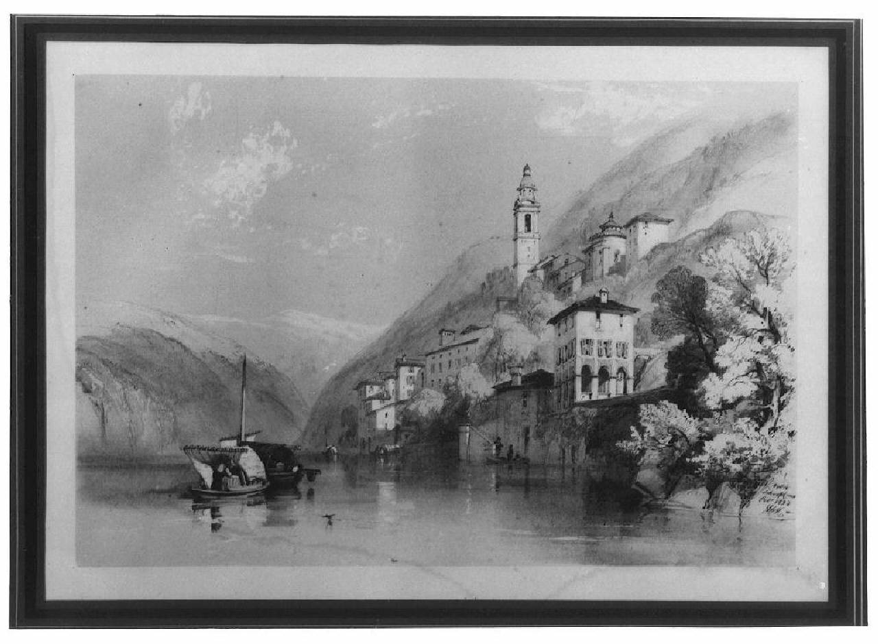 veduta del lago di Como, Nesso. (stampa) di I. D.H. - Ambito inglese (sec. XIX)