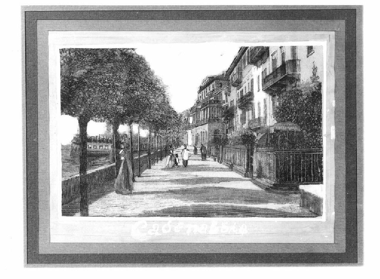 veduta del lago di Como, Cadenabbia. (stampa) - ambito milanese (sec. XIX)